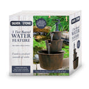 Silver & Stone Outdoor Water Feature 3 Tier Barrel Fountain 101 x 56cm