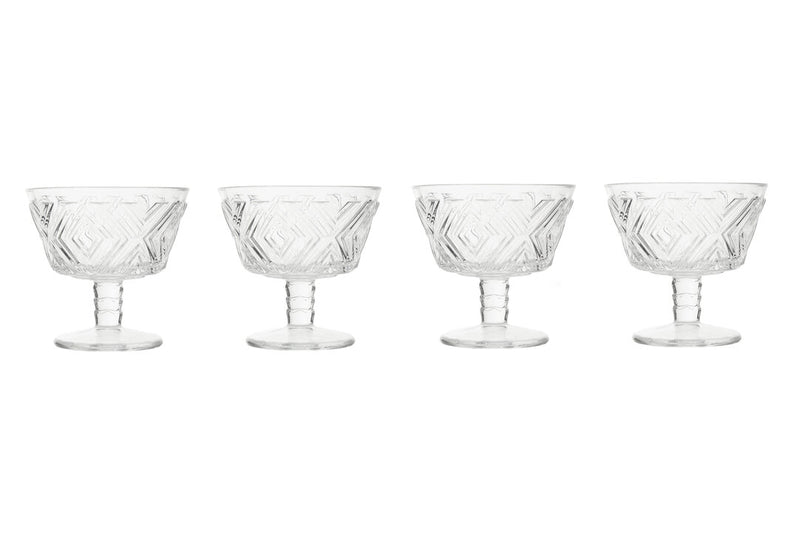 Fleur Set of 4 Glass Dessert Bowls