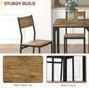 HOMCOM 3 Pcs Compact Dining Table 2 Chairs Set Rustic Brown