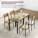 HOMCOM 3 Pcs Compact Dining Table 2 Chairs Set Rustic Brown