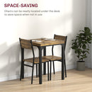 HOMCOM 3 Pcs Compact Dining Table 2 Chairs Set Rustic Brown