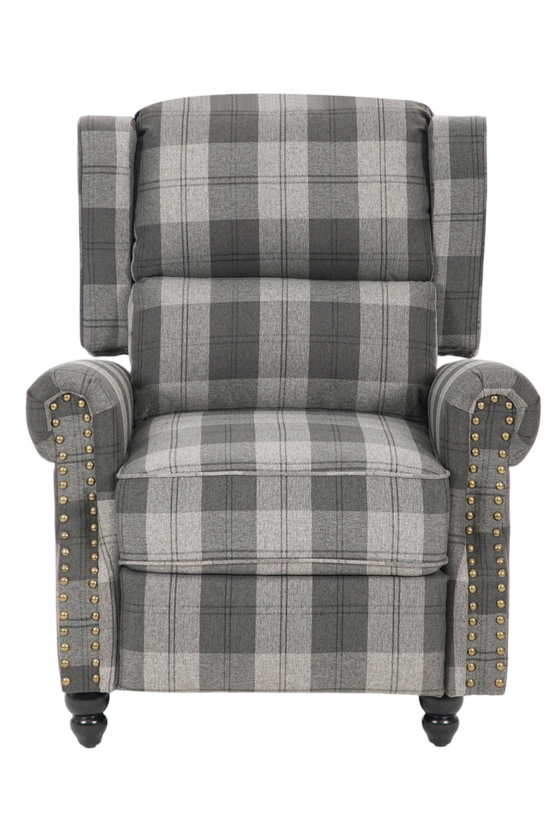 Livingandhome Linen Upholstered Recliner Armchair