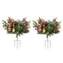 Lifeideas 2pcs Artificial Christmas Planter Bushes Decorations
