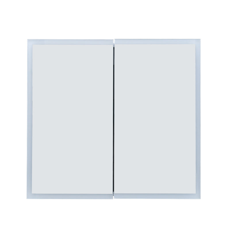 Livingandhome LED Illuminated Double Door Frameless Mirror Cabinet