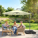 Outsunny 3(m) Banana Parasol Cantilever Umbrella Garden W/ Base Weights
