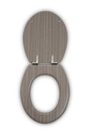 Brooks Grey Wood Toilet Seat