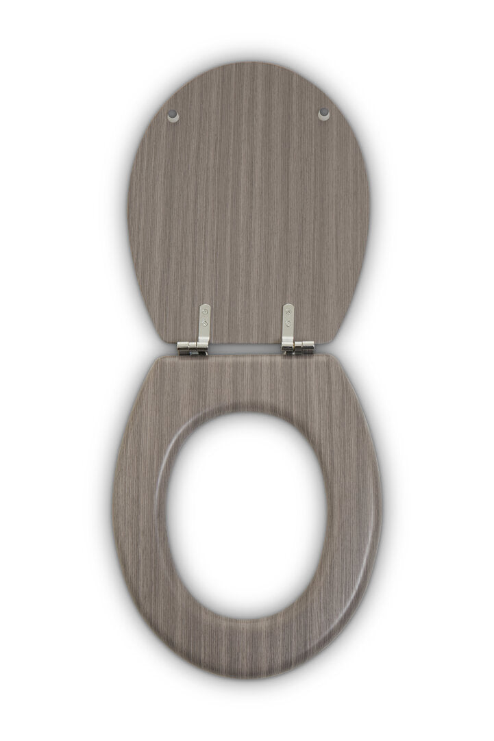 Brooks Grey Wood Toilet Seat