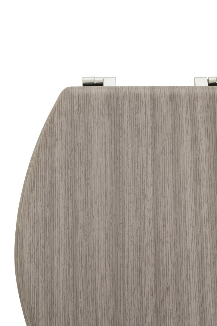 Brooks Grey Wood Toilet Seat