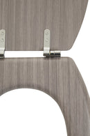 Brooks Grey Wood Toilet Seat