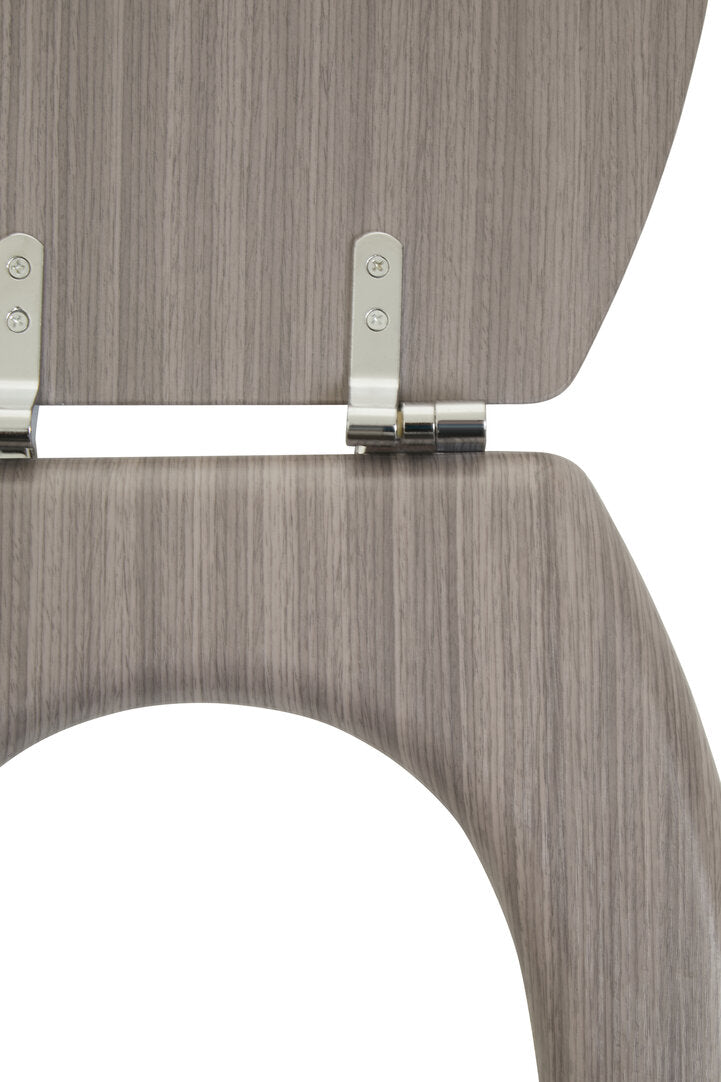 Brooks Grey Wood Toilet Seat