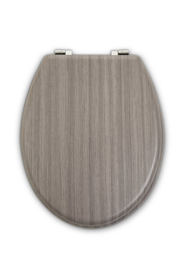 Brooks Grey Wood Toilet Seat