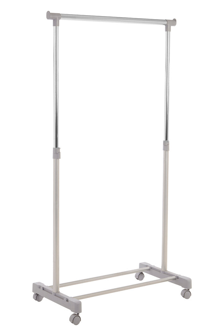 Ralesi Grey and Chrome Finish Clothes Hanging Rail With Wheels