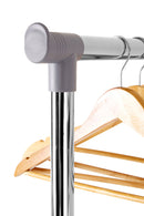 Ralesi Grey and Chrome Finish Clothes Hanging Rail With Wheels