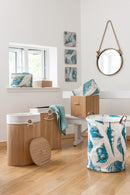 Echo Blue And White Laundry Bag