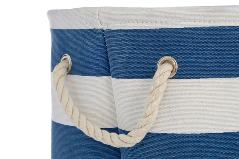 Nautical Blue And White Stripes Laundry Hamper