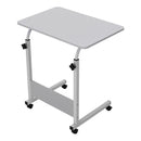 Height Adjustable Mobile Table Overbed Desk With Wheels