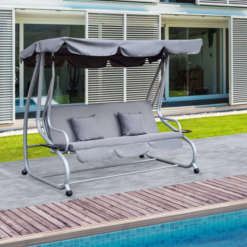 Outsunny Swing Seat 3 Seater - Grey