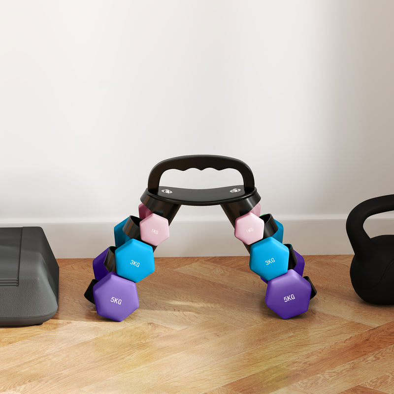 SPORTNOW Dumbbells Set with Storage Rack