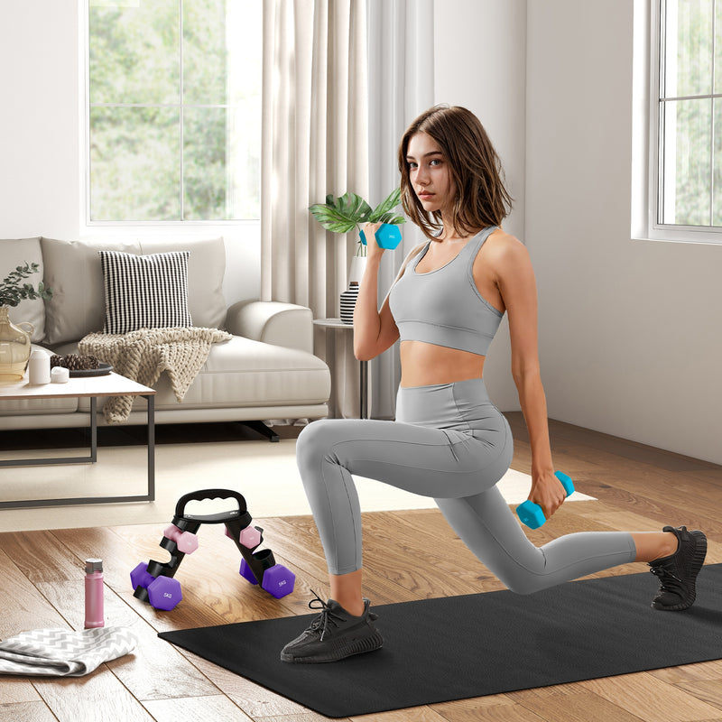 SPORTNOW Dumbbells Set with Storage Rack