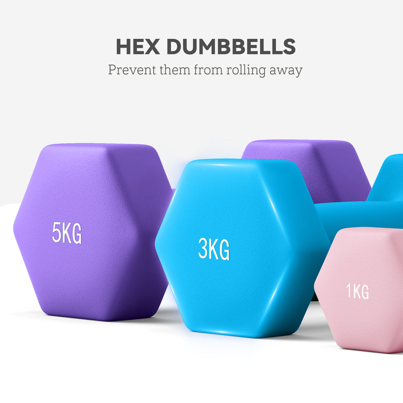 SPORTNOW Dumbbells Set with Storage Rack