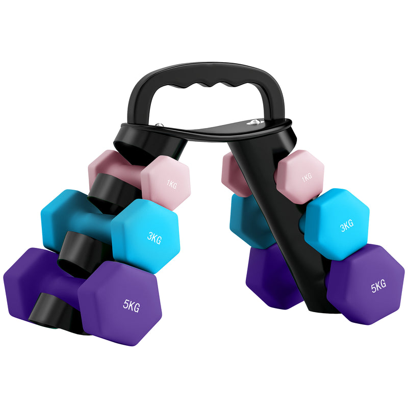 SPORTNOW Dumbbells Set with Storage Rack