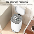 HOMCOM 30L Kitchen Bin, Pedal Bin with Lid, Removable Inner Bucket, White