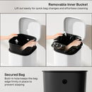 HOMCOM 30L Kitchen Bin, Pedal Bin with Lid, Removable Inner Bucket, White