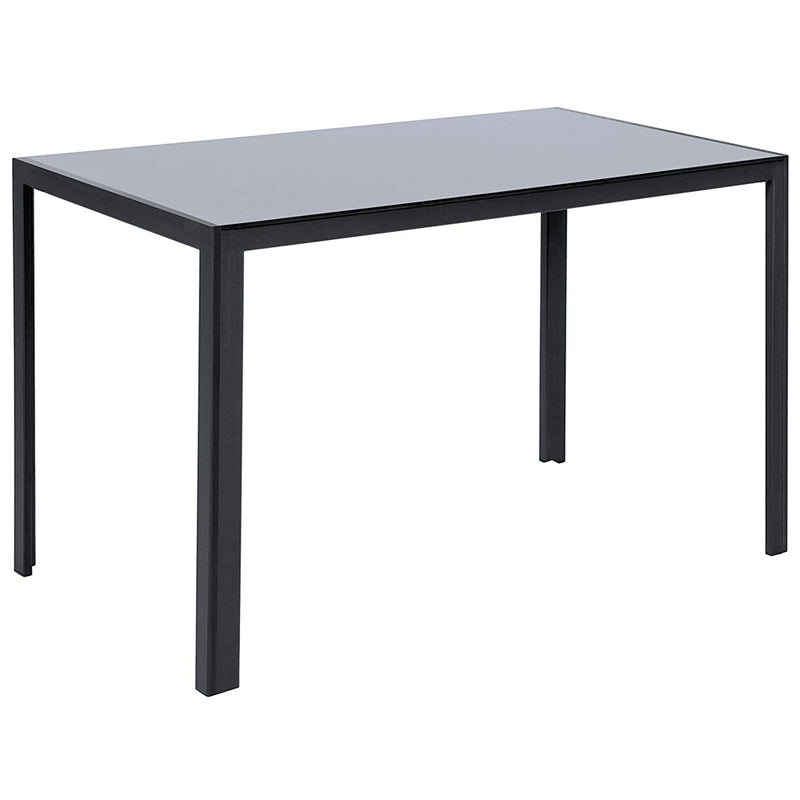 Livingandhome Rectangular Tempered Glass Dining Table for Kitchen Dining Room