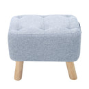 Livingandhome Linen Upholstered Ottoman Footstool with Pocket