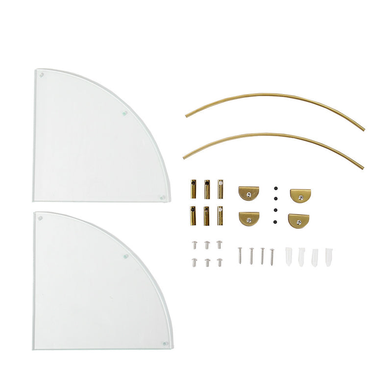 Lifeideas Gold Glass Bathroom Shelf for Corners