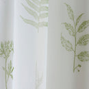 Bracken Green Leaf Print Linen-Look Voile Panel - Pair