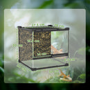 PawHut Glass Terrarium Reptile Vivarium with Stone Background