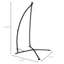 Outsunny Hammock Chair Stand Metal Frame Hammock Stand Only with Chian, Black