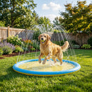 PawHut 150 Cm Splash Pad Sprinkler For Pets Dog Non-slip Outdoor Yellow