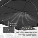 Outsunny Gazebo Canopy Replacement Cover 3 x 3(m) 2-Tier Roof Top for Garden