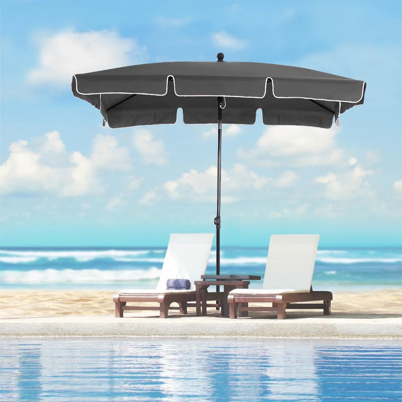 Outsunny Tilt Parasol 2m x 1/3m - Grey