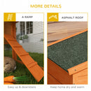 PawHut Wooden Rabbit Hutch with Run, Ramp, Slide-out Tray, Orange