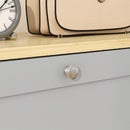 HOMCOM Narrow Shoe Cabinet With 3 Flip Drawers For 18 Pairs Of Shoes Grey