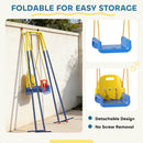AIYAPLAY 3 In 1 Toddler Swing Set, Folding Child Swing Set For Kids, Blue