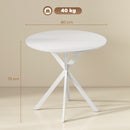 HOMCOM 80cm Round Dining Table, Industrial Kitchen Table With Steel Legs