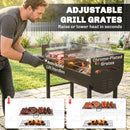 Outsunny Charcoal Barbecue Grill With 2 Cooking Areas, Wheels