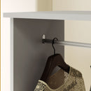 HOMCOM Rolling Open Wardrobe Hanging Rail Storage Shelves For Clothes, Grey