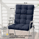 Outsunny 2pc Outdoor Seat Cushion with Backrest, Ties, for Garden, Dark Blue