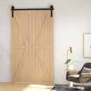 HOMCOM 4FT/122CM Bi-Folding Sliding Barn Door Hardware Kit Sliding Door Kit