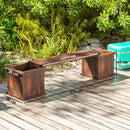 Outsunny Wooden Garden Planter & Bench Combination Garden Raised Bed