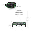 HOMCOM Foldable Trampoline w/ Adjust Handle, Max Load 100 KG - Green