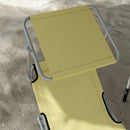 Outsunny Folding Sun Lounger Set Of 2 W/ Sunshade Adjustable Backrest