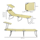 Outsunny Folding Sun Lounger Set Of 2 W/ Sunshade Adjustable Backrest