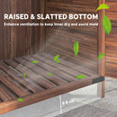 Outsunny Wooden Garden Storage Shed w/Double Doors and Shelves, Mixed-Brown