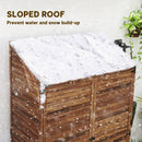 Outsunny Wooden Garden Storage Shed w/Double Doors and Shelves, Mixed-Brown